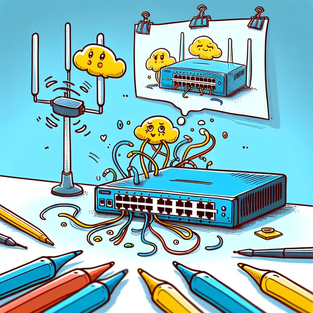 cartoon network switch with a cartoon wireless access point